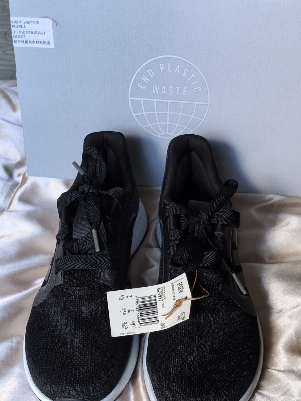 Adidas Women's Black Edge Lux 5 Low-Top Knit Running Sneakers